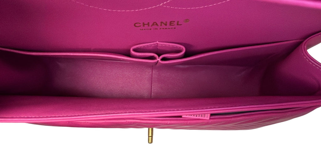 Chanel Pink Chevron Jumbo Double Flap GHW