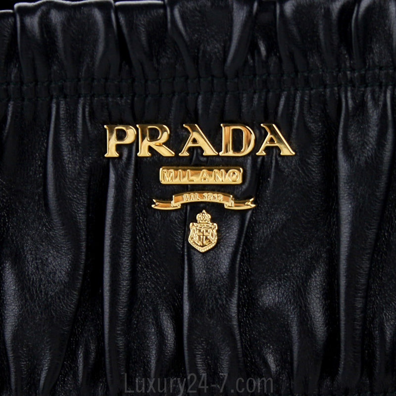 Prada Black Napa Gaufre Clutch Bag
