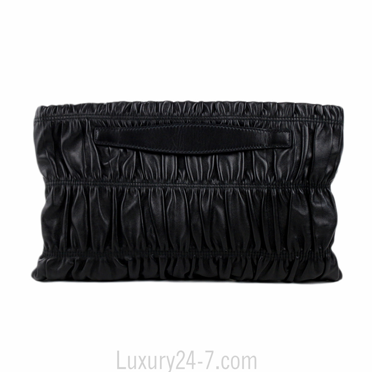 Prada Black Napa Gaufre Clutch Bag