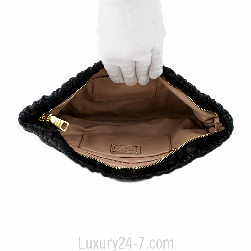Prada Black Napa Gaufre Clutch Bag