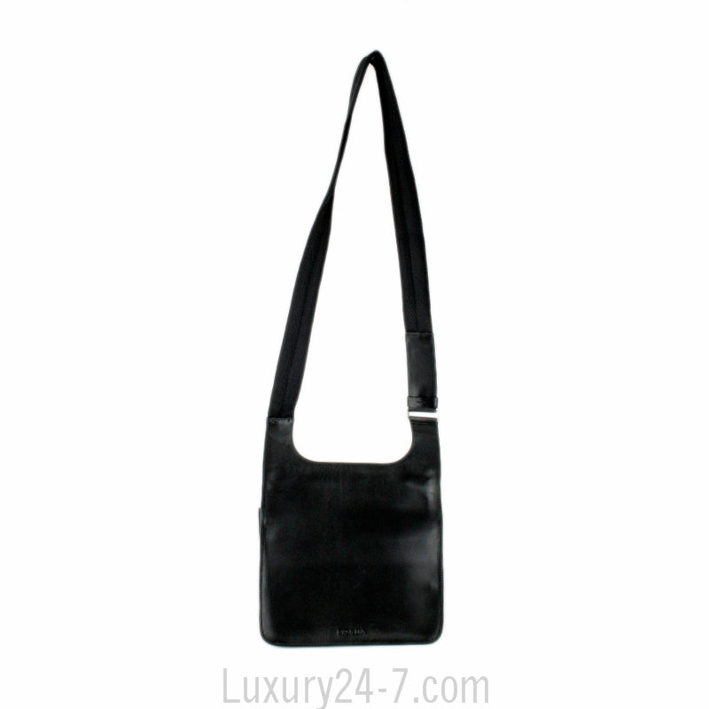 Prada Black Leather Messenger Bag