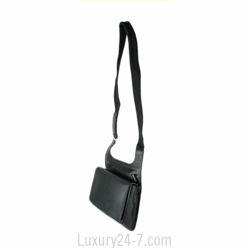 Prada Black Leather Messenger Bag