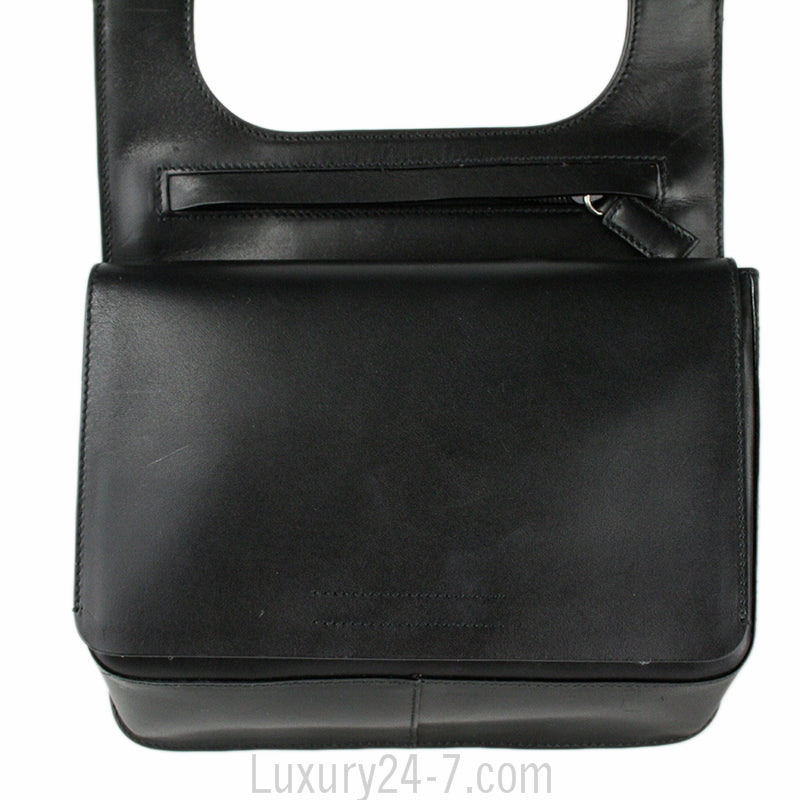 Prada Black Leather Messenger Bag