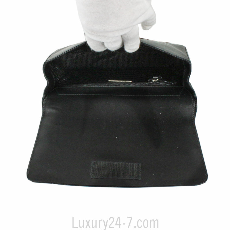 Prada Black Leather Messenger Bag