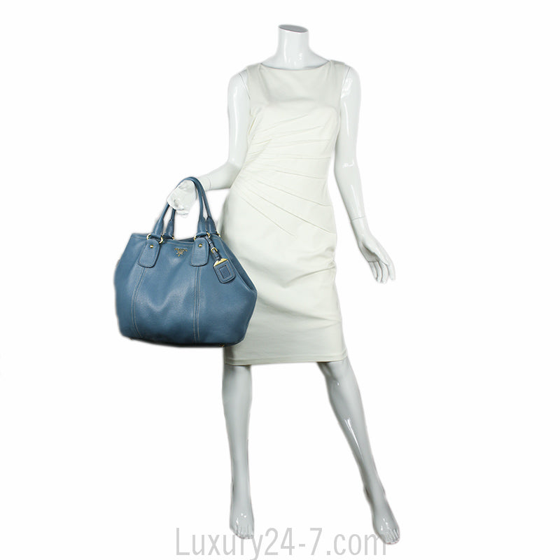 Prada Large Blue Shoulder Tote