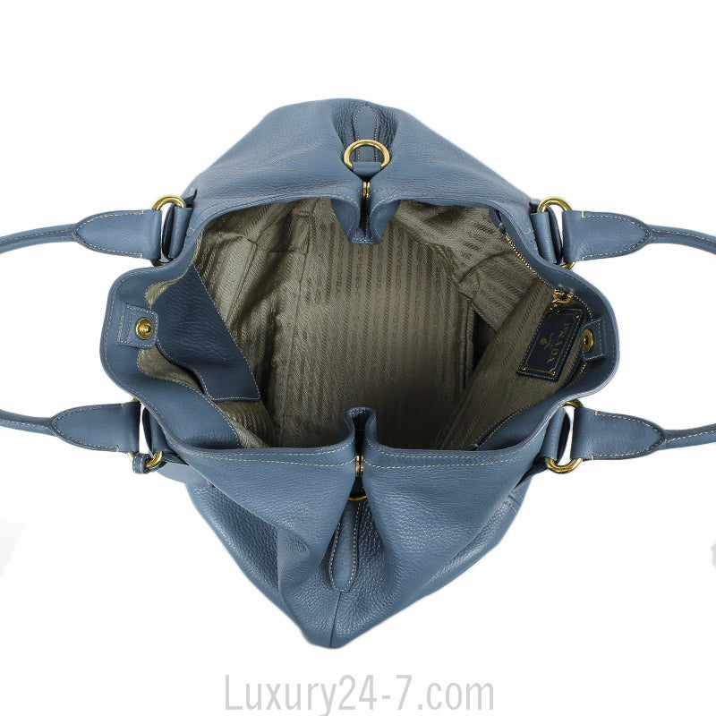 Prada Large Blue Shoulder Tote