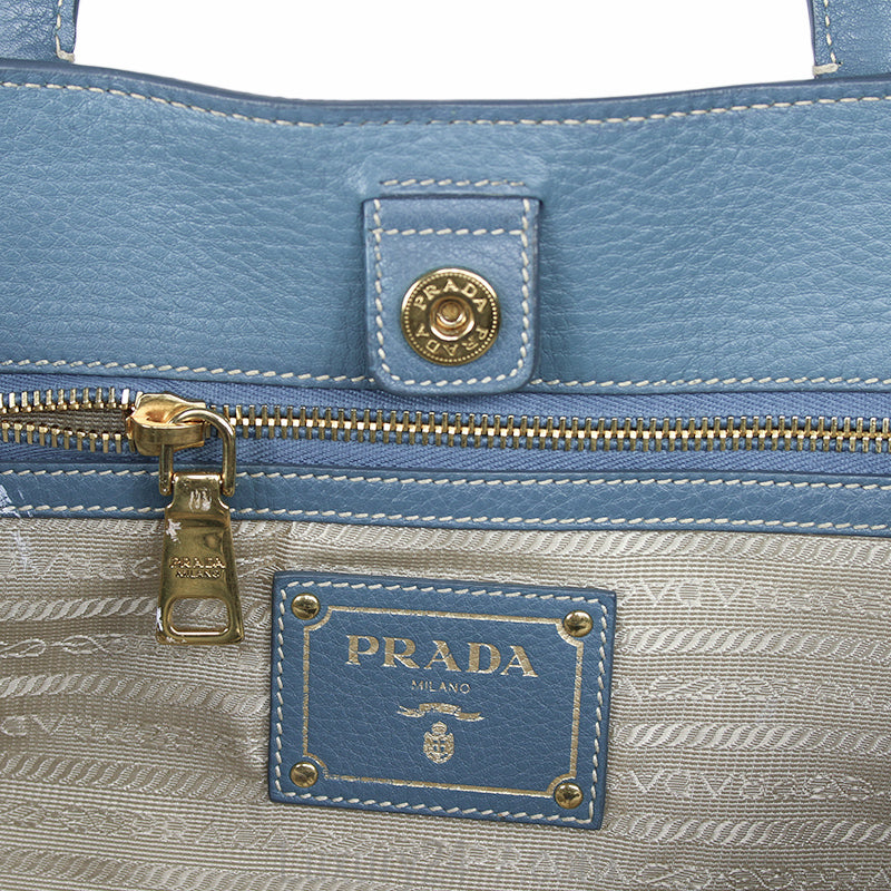 Prada Large Blue Shoulder Tote