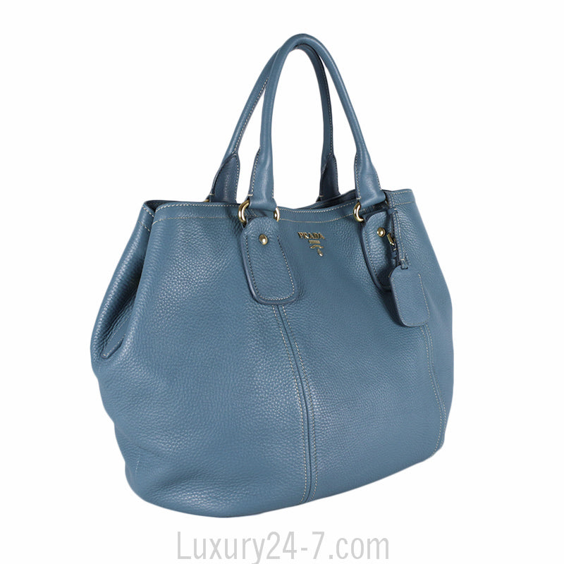 Prada Large Blue Shoulder Tote