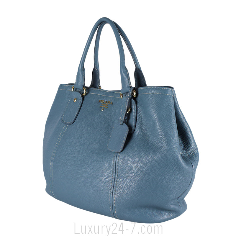 Prada Large Blue Shoulder Tote