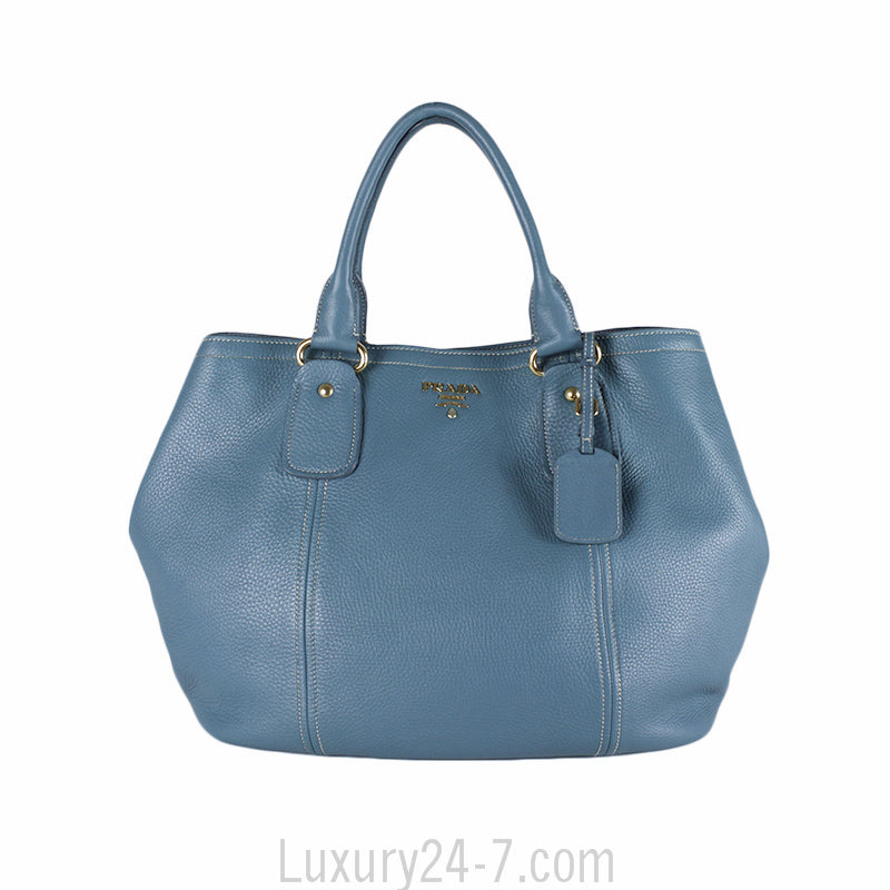 Prada Large Blue Shoulder Tote