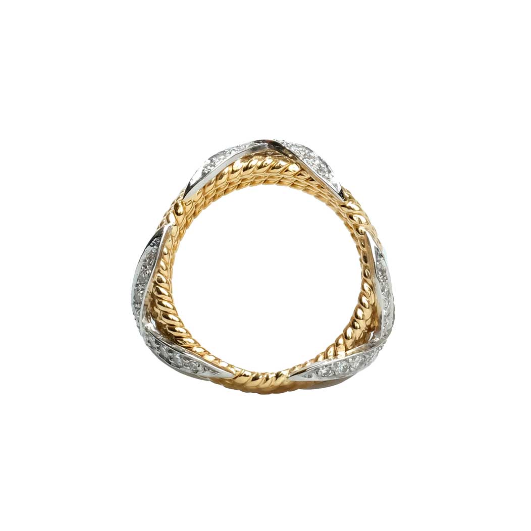 Tiffany & Co Diamond Rope Six Row X Band 18K