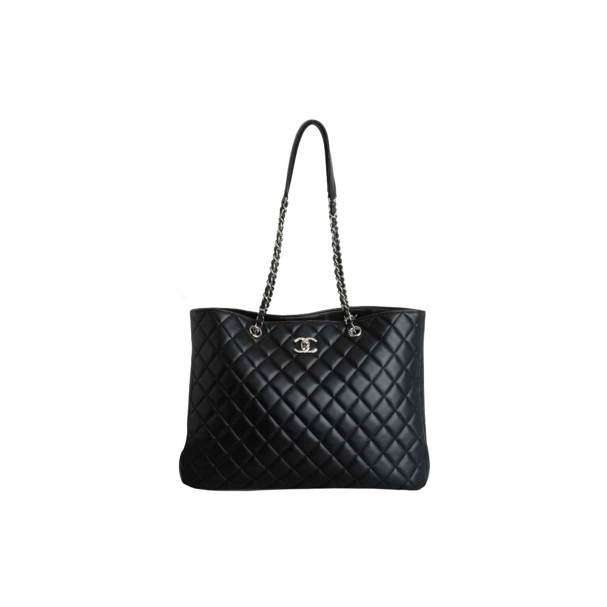Chanel  Black Calfskin Classic CC Shopping Tote