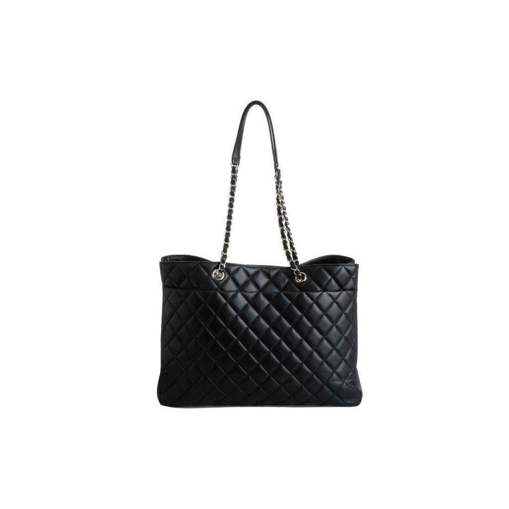 Chanel  Black Calfskin Classic CC Shopping Tote