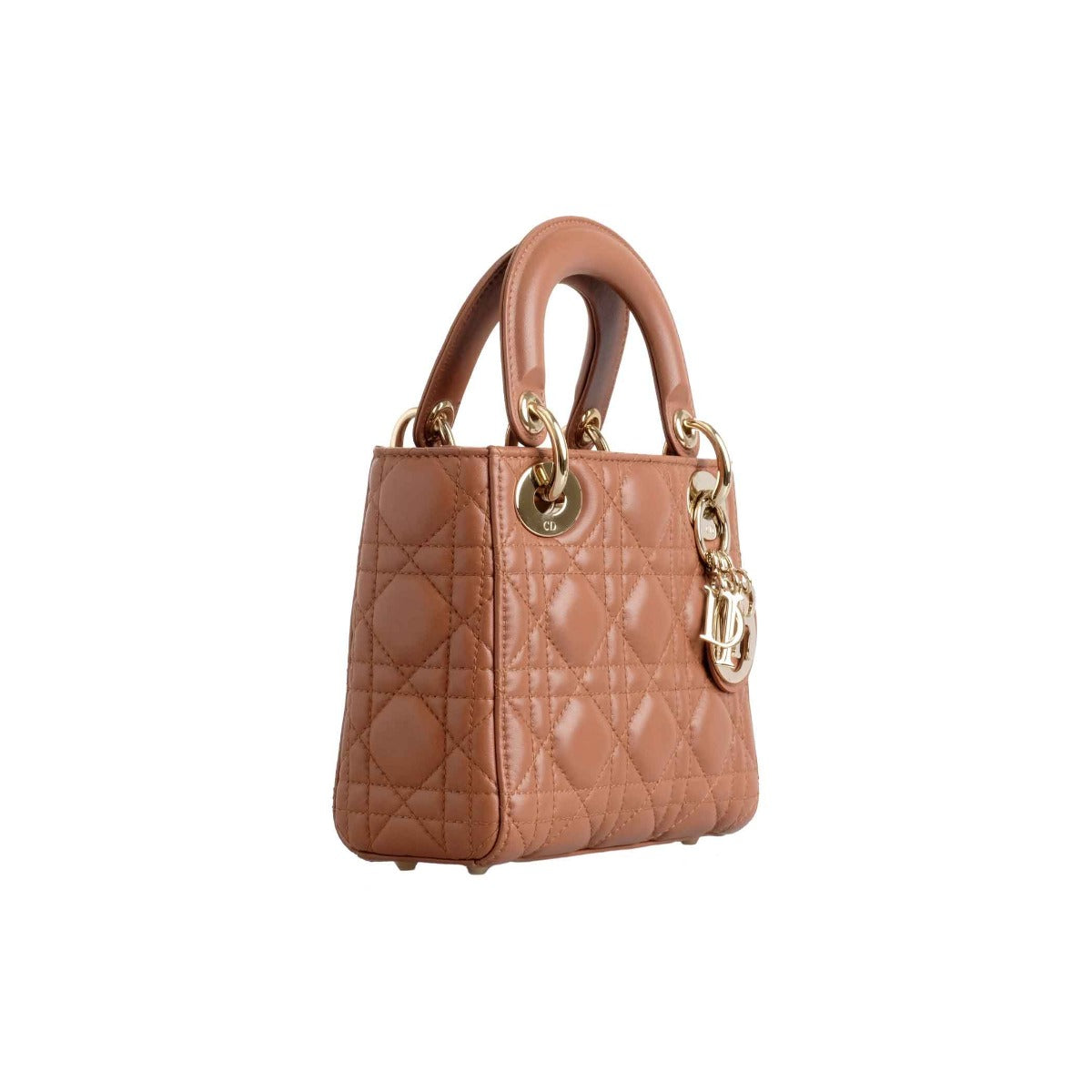Dior Mini Lady Brown Cannage Lambskin  Bag