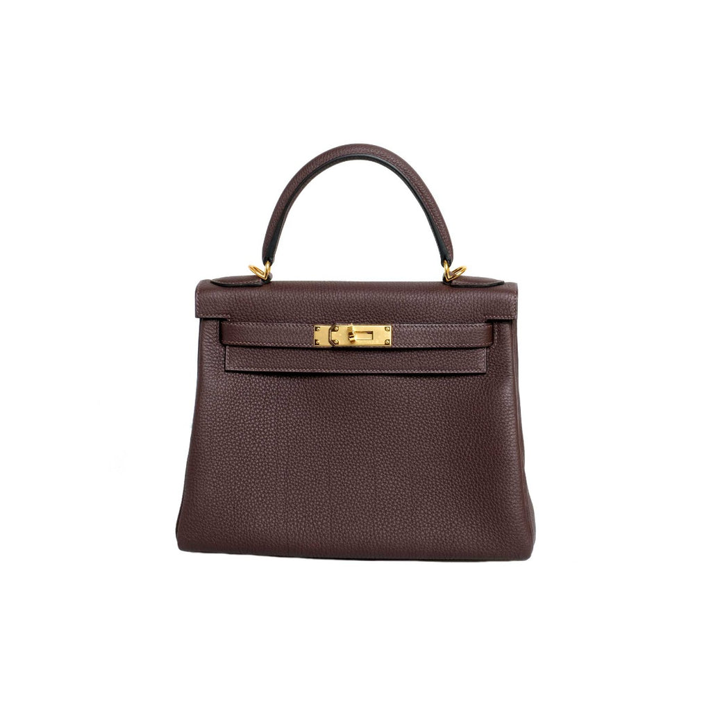 2019 Hermès Chocolate Togo Retourne Kelly 28 GHW