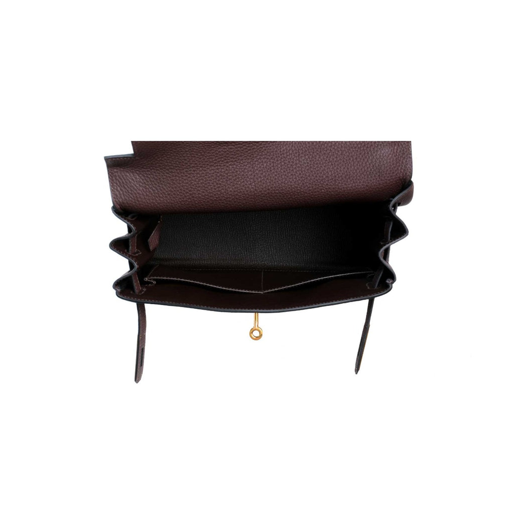 2019 Hermès Chocolate Togo Retourne Kelly 28 GHW