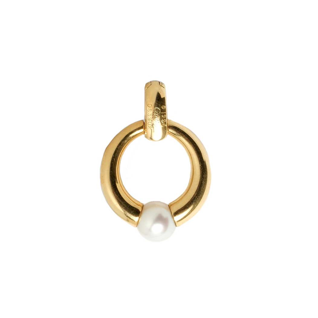 Cartier Vintage Pearl Drop Pendant Chain