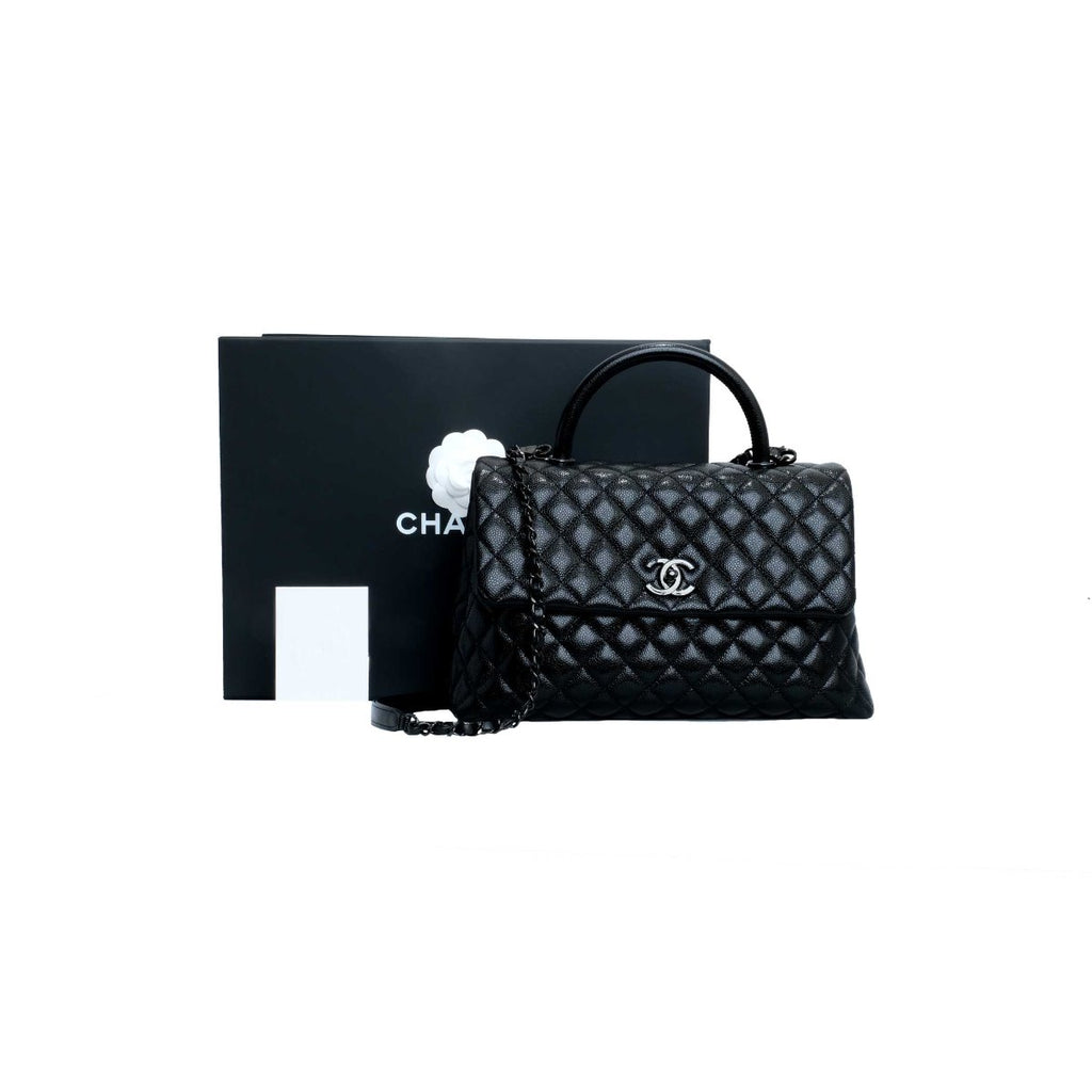 Chanel Black Large Coco Handle Bag