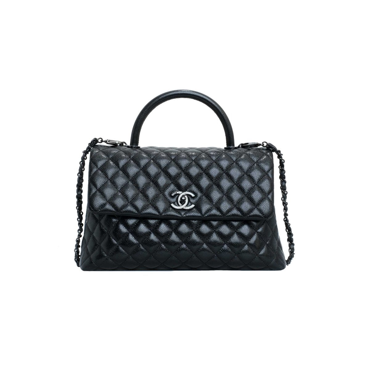 Chanel Black Large Coco Handle Bag