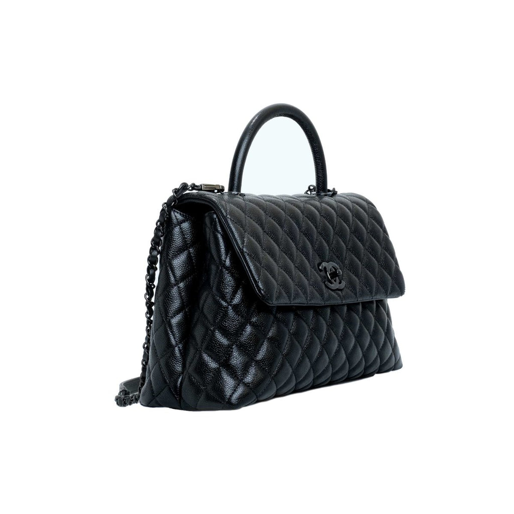 Chanel Black Large Coco Handle Bag