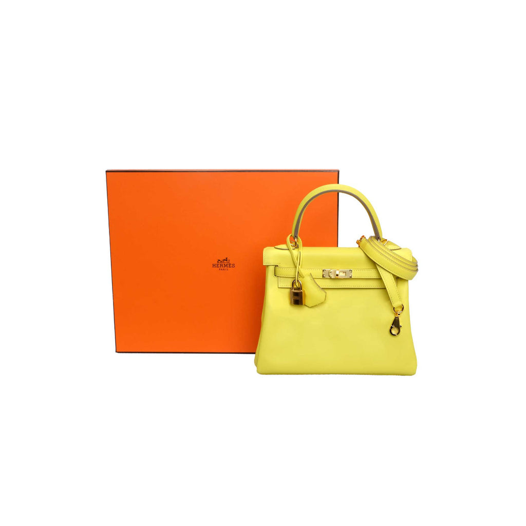 2020 Hermès Lime Swift Roturne Kelly 25 GHW