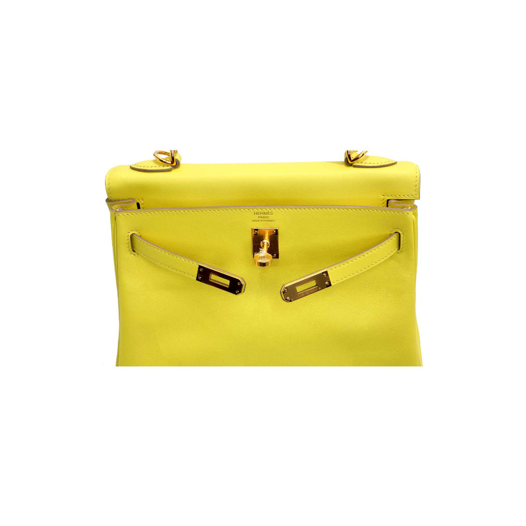 2020 Hermès Lime Swift Roturne Kelly 25 GHW