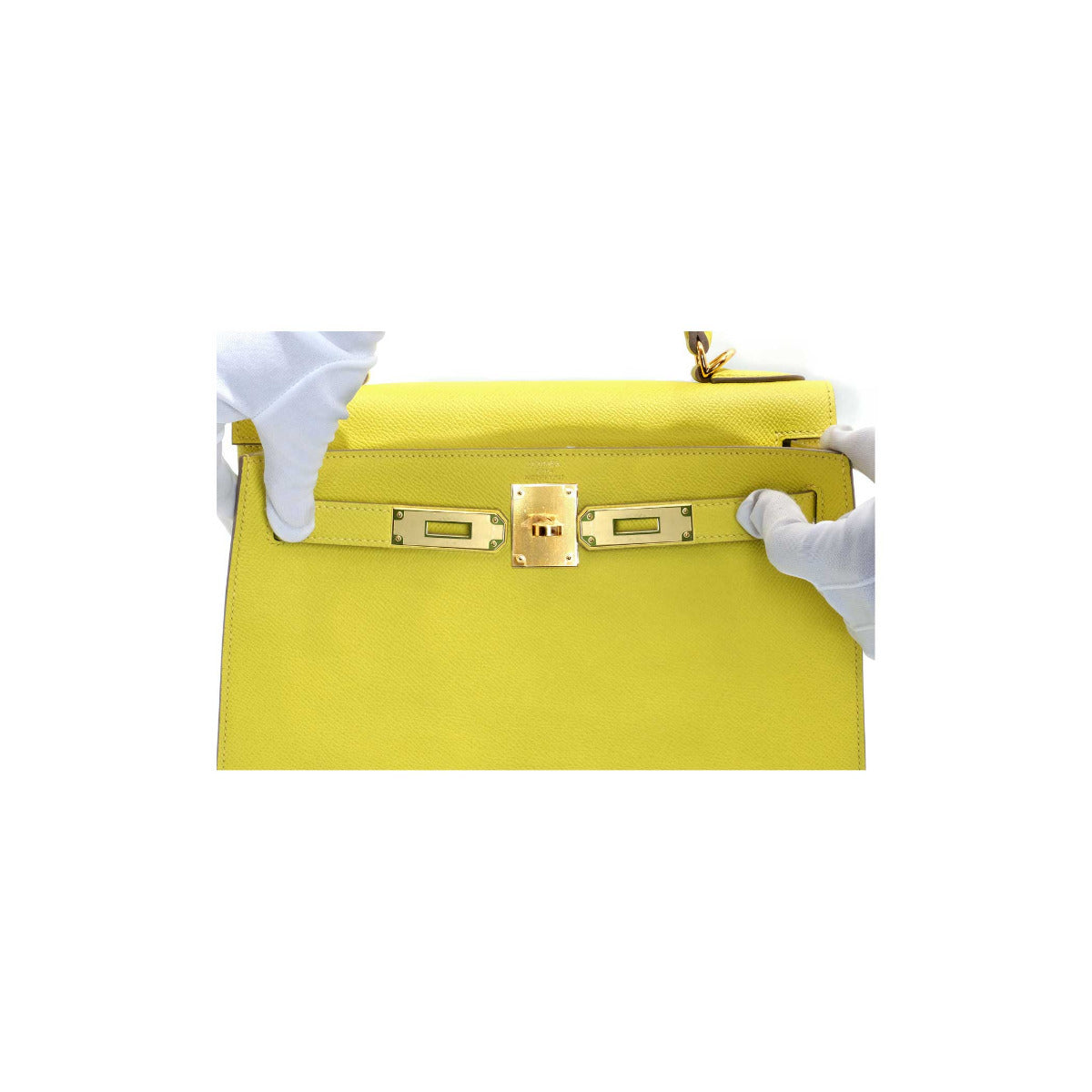 2020 Hermès Lime Epsom Kelly Sellier 28 GHW