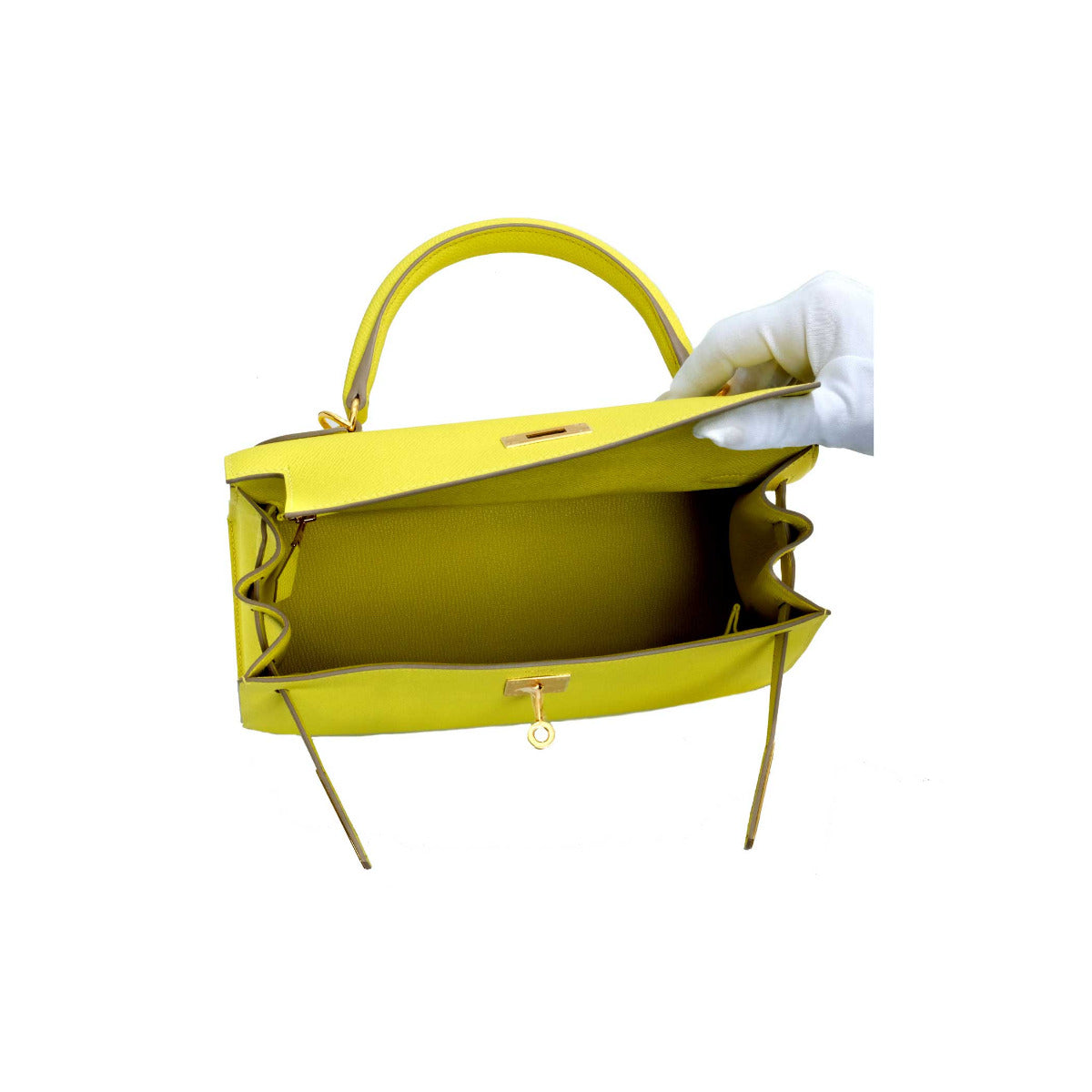 2020 Hermès Lime Epsom Kelly Sellier 28 GHW