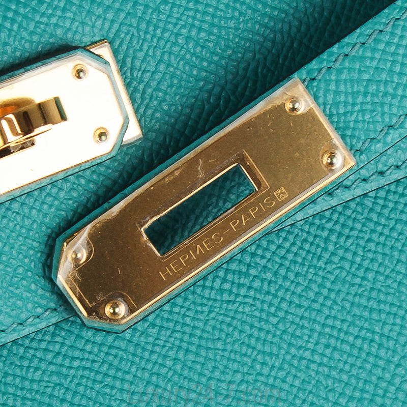 Hermes Bleu Paon Epsom Sellier Kelly 28