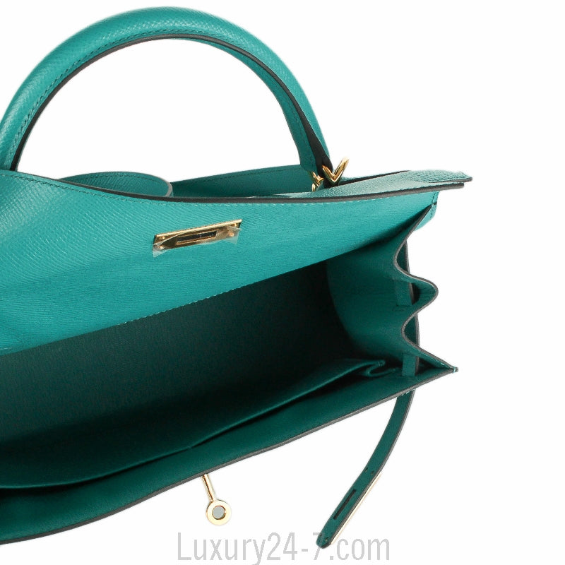 Hermes Bleu Paon Epsom Sellier Kelly 28