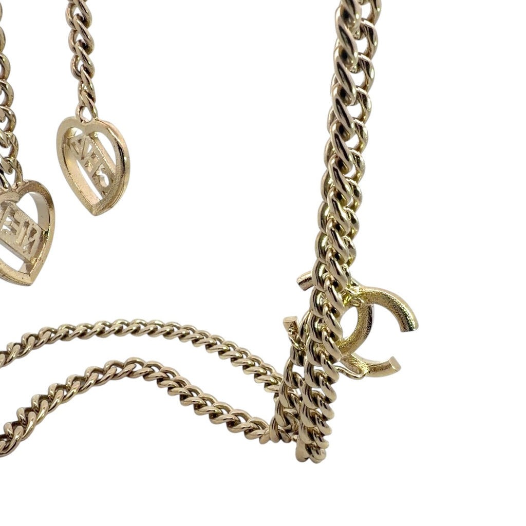 Chanel 2023 CC Looptie CC Heart Rhinestone Belt