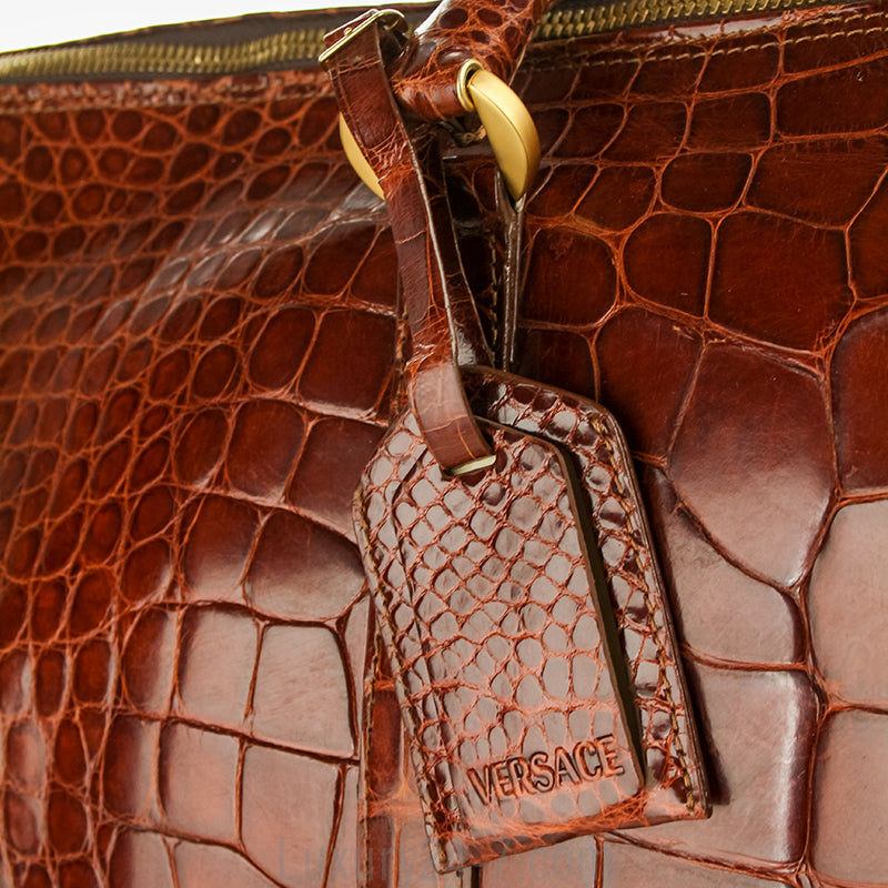 Versace Large Crocodile Travel Duffle Bag