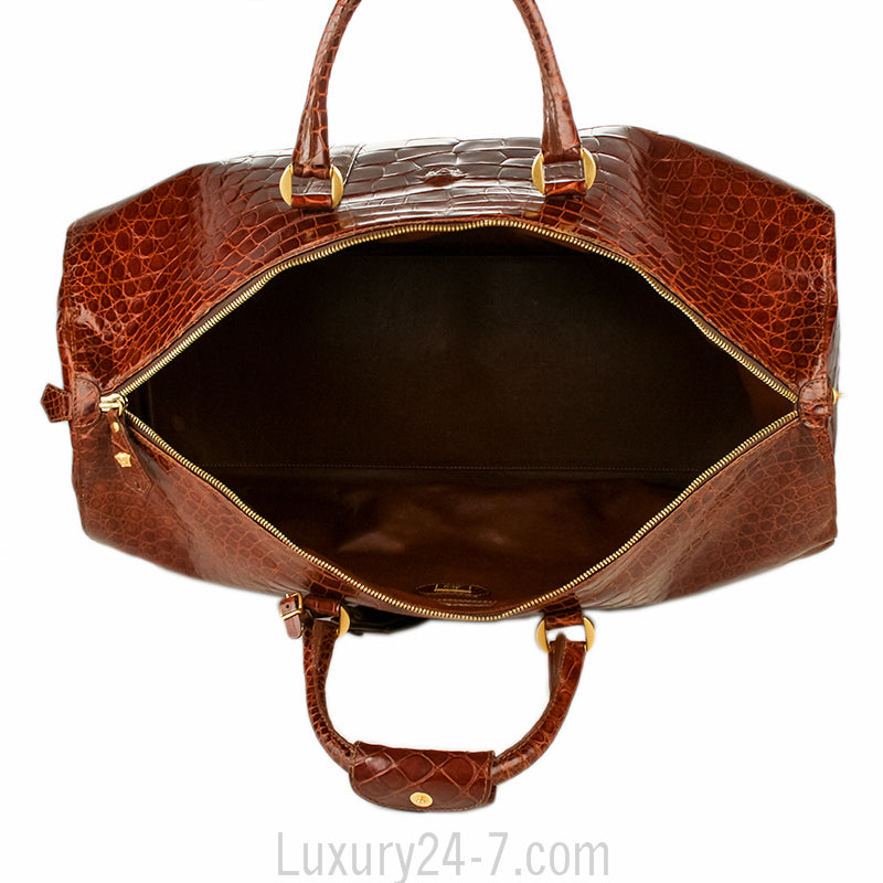 Versace Large Crocodile Travel Duffle Bag