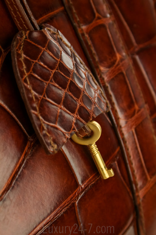 Versace Large Crocodile Travel Duffle Bag
