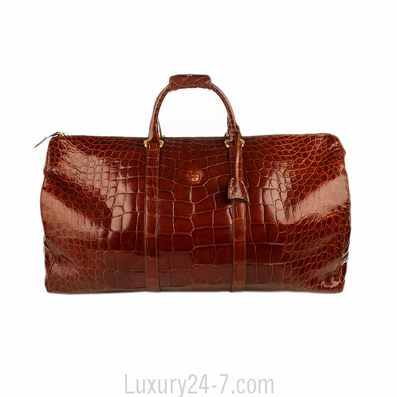 Versace Large Crocodile Travel Duffle Bag