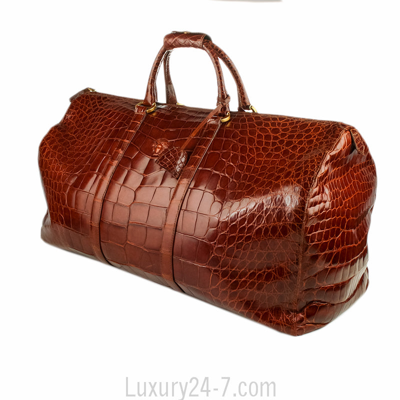 Versace Large Crocodile Travel Duffle Bag