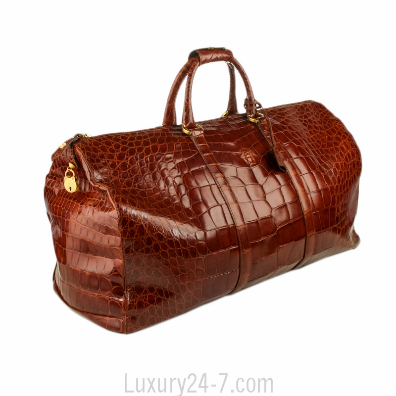 Versace Large Crocodile Travel Duffle Bag