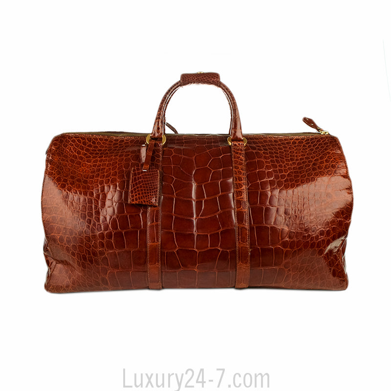 Versace Large Crocodile Travel Duffle Bag