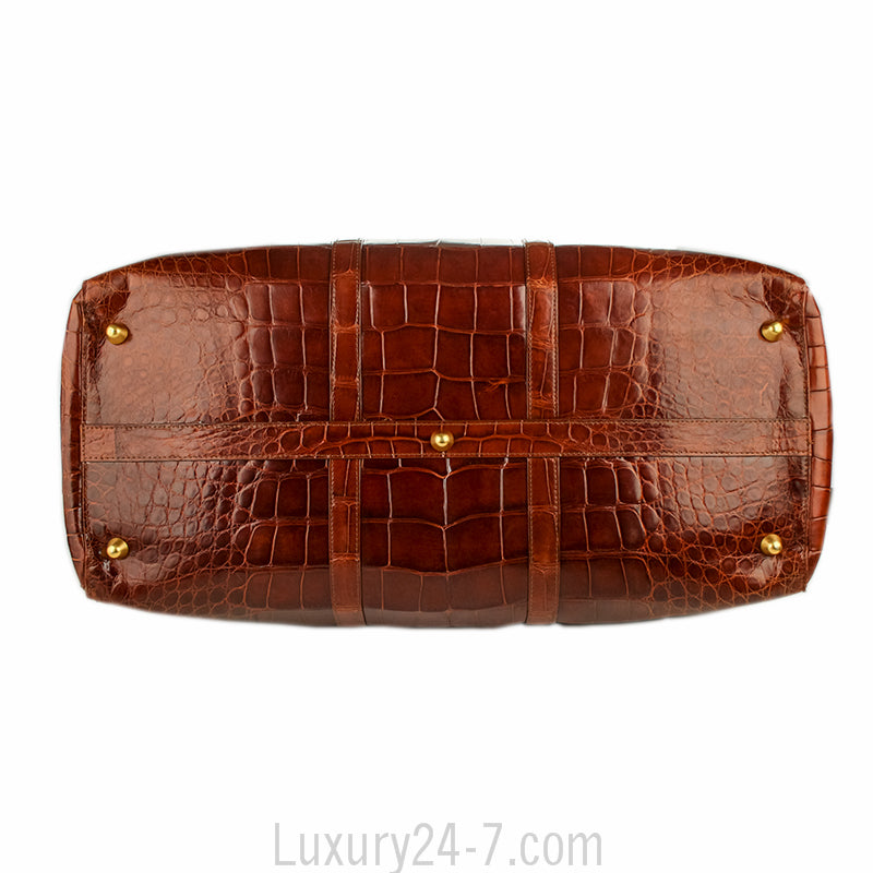 Versace Large Crocodile Travel Duffle Bag