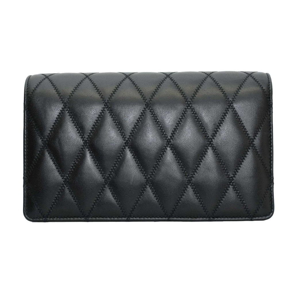 Saint Laurent Black  Angie Lambskin Quilted Bag
