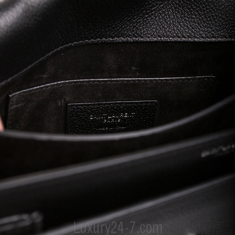 Saint Laurent Black Monogram Sunset Medium Satchel Bag