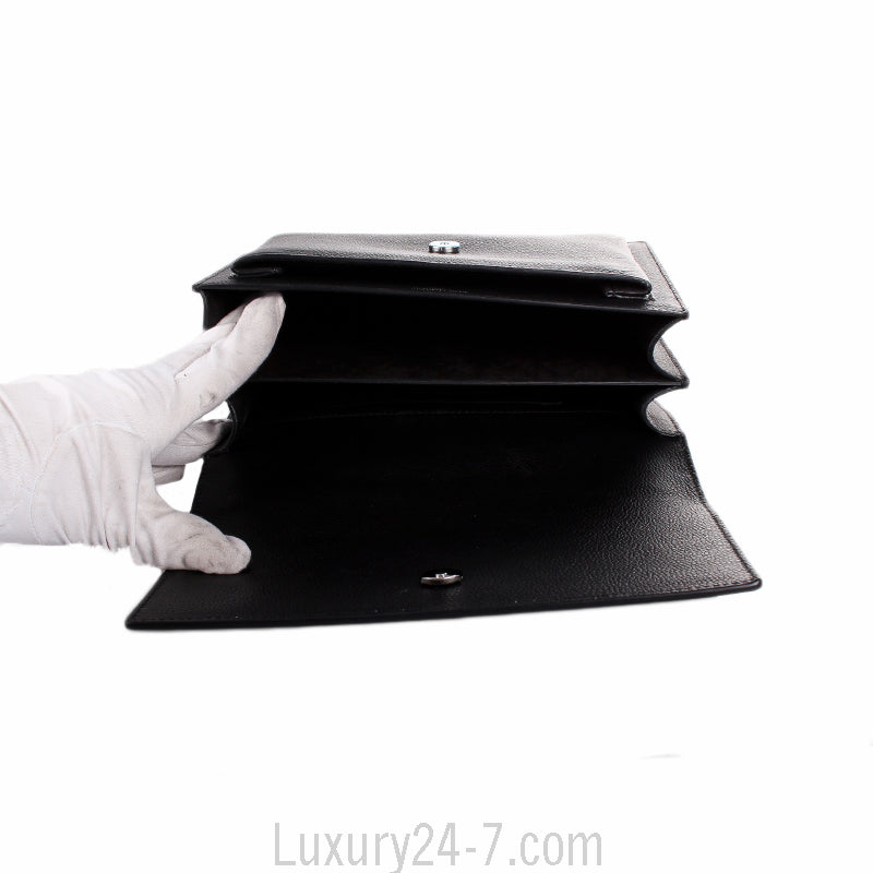 Saint Laurent Black Monogram Sunset Medium Satchel Bag