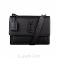 Saint Laurent Black Monogram Sunset Medium Satchel Bag
