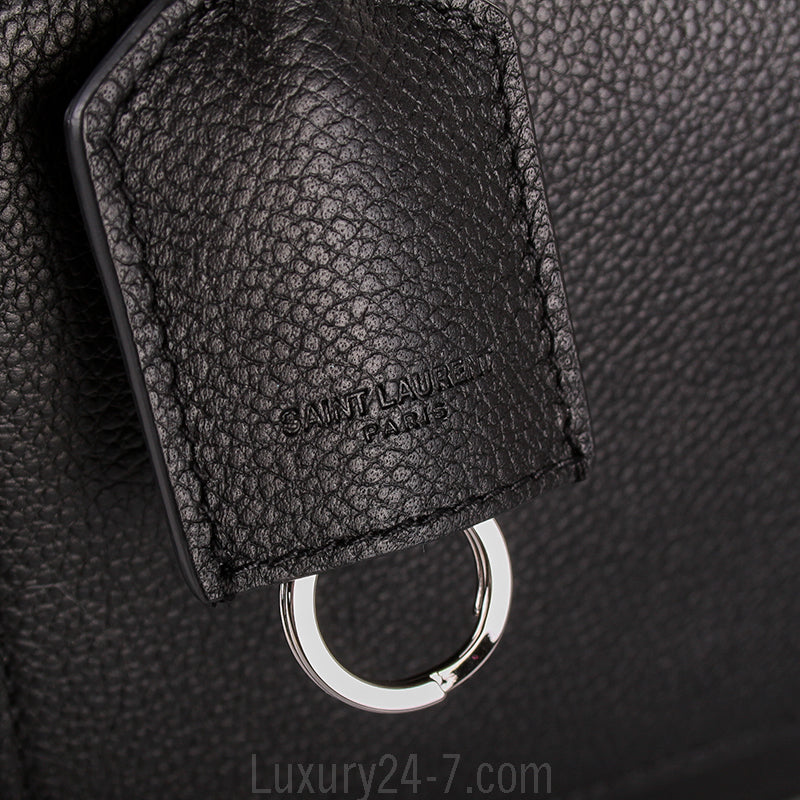 Saint Laurent Black Monogram Sunset Medium Satchel Bag